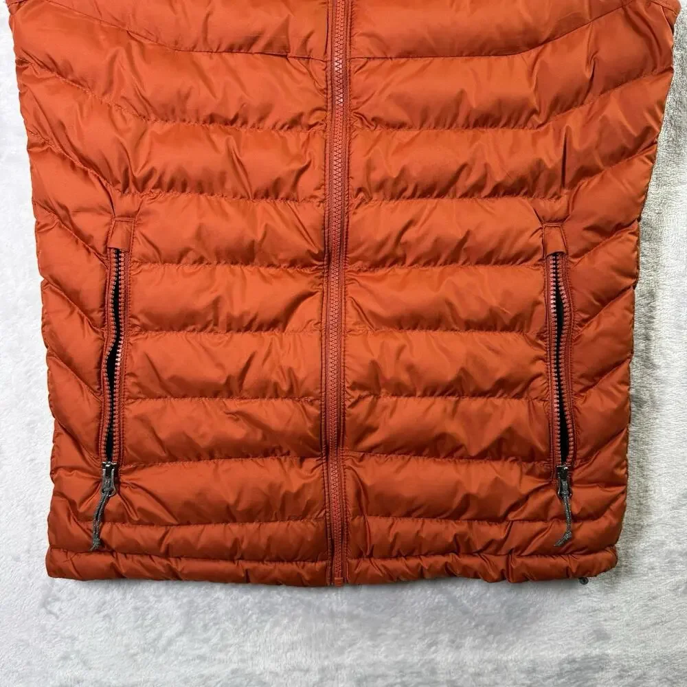 Columbia Omni Heat Puffer Vest Men's Small Orange Hiking Outdoor Pockets Thermal